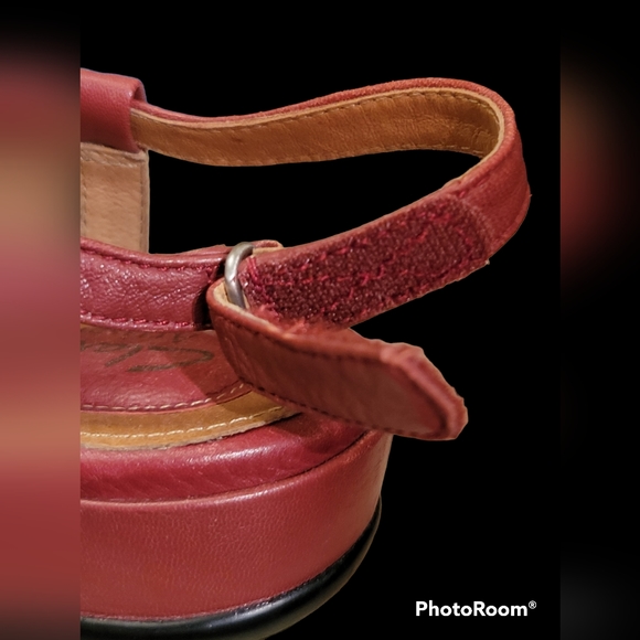 Clarks 8 Sandals Leather Burgundy - Picture 7 of 7